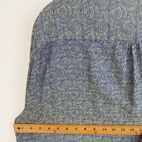 Jhane Barnes Button Down Shirt Men L Purple Pattern Japanese Woven Fabric Vtg - Picture 14 of 16